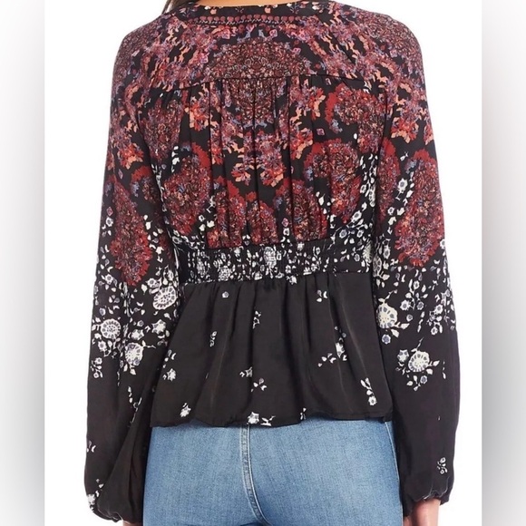Free People Run Free Boho Tunic Top in Night Combo Sz S - Picture 2 of 6